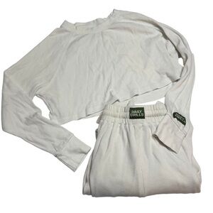 Daily Drills White Thermal Cropped set with pants